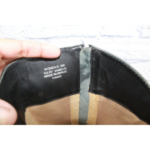 LL Bean Black Leather Side Zip Tall Riding Boots Brazil Made 9 Wide - Picture 8 of 12